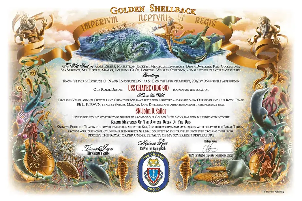 Shellback Navy Certificates Bluewater Publishing