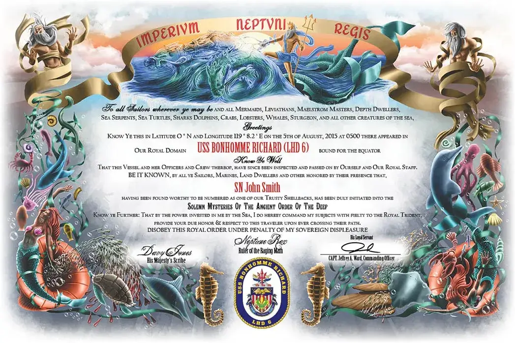 Shellback Traditional Certificate